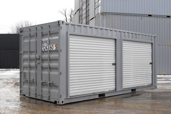 Conteneur de stockage 20 pieds avec portes roulantes