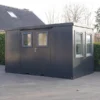 Container bureau anthracite 4x2m avec double porte et fenêtre